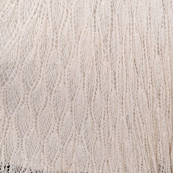 Crochet Lace Maxi Skirt OS NEW Elastic Waist Cream Boho Festival Peasant Prairie - Picture 4 of 7